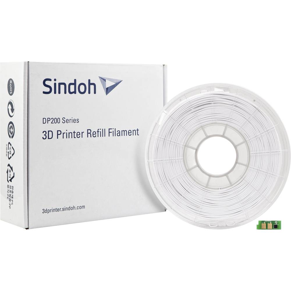 Sindoh 3DP200PWH-R Filament PLA kunststof 1.75 mm 700 g Wit