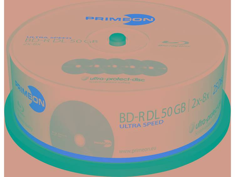 Primeon 2761318 Blu-ray BD-R DL disc 50 GB 25 stuks Spindel Antikras-coating