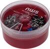 NWS 144-BI-400 Assortiment adereindhulzen 0.5 mm², 0.75 mm², 1 mm², 1.5 mm², 2.5 mm² Deels geïsoleerd Blauw, Grijs, Zwart, Wit, Rood 400 stuk(s) Box