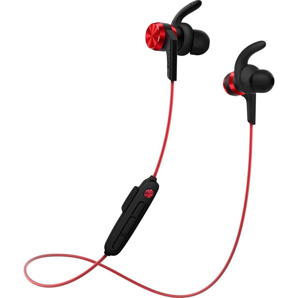 1more E1018 iBFree Sport In Ear oordopjes Sport Bluetooth Rood Headset, Volumeregeling, Bestand tegen zweet, Waterbestendig