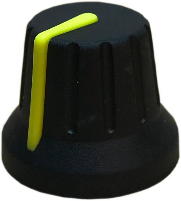 PSP 49009-Y 49009-Y Draaiknop Met wijzer Zwart, Geel (Ø x h) 18.8 mm x 15.24 mm 1 stuk(s)