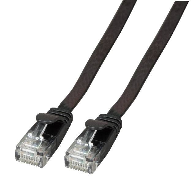 EFB RJ45 platte patchkabel U/UTP, Cat.6A, PVC, 5m, zwart-0