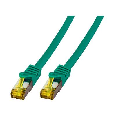 EFB Elektronik MK7001.0,25GR RJ45 Netwerkkabel, patchkabel CAT 6a (losse kabel CAT 7) S/FTP 25.00 cm Groen Vlambestendig