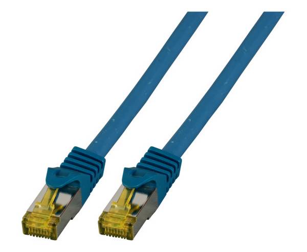 EFB RJ45 patchkabel S/FTP, Cat.6A, LSZH, Cat.7 ruwe kabel, 0,5m, blauw