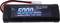 Zwarte NiMH-accu met blauwe opdruk '5000 mAh', spanning 7,2V en energie 36Wh. Kabel en stekkerverbinding zijn zichtbaar.