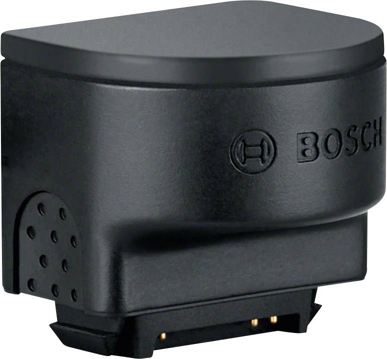 Zwarte Bosch-accu voor elektrisch gereedschap, rechthoekige vorm met afgeronde bovenkant, oplaadcontacten onderaan zichtbaar.