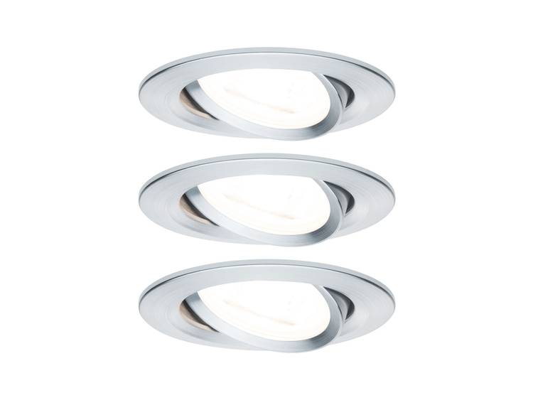 Inbouwlamp Set van 3 Energielabel: A+ (A++ E) LED GU10 19.5 W Paulmann 93433 Nova Aluminium (geborst