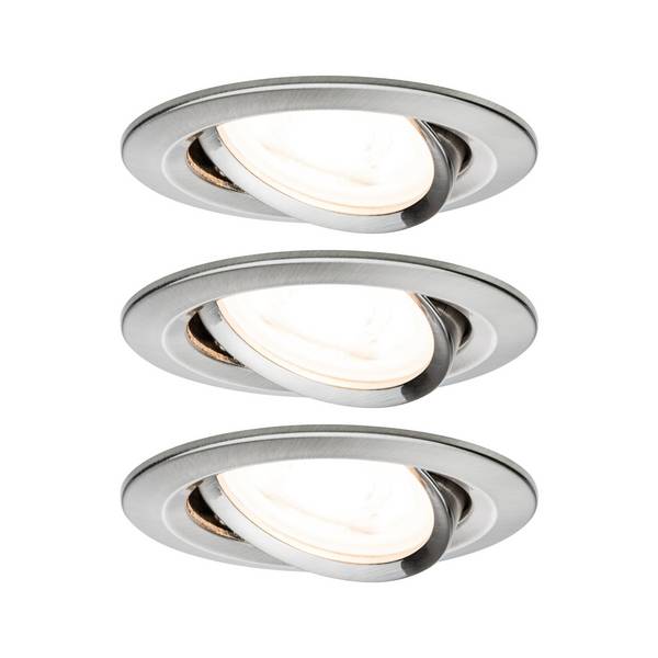 Paulmann 93429 Nova Inbouwlamp Set van 3 stuks  LED GU10 19.5 W IJzer (geborsteld)