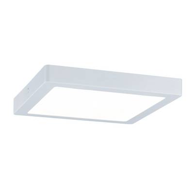 Witte, vierkante LED-plafondlamp met een plat profiel, geschikt voor moderne ruimteverlichting.