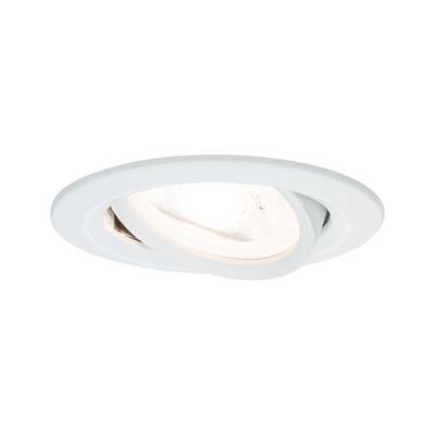Witte LED-plafondlamp met een modern, cirkelvormig ontwerp, strak gemonteerd aan het plafond. Perfect voor accentverlichting.