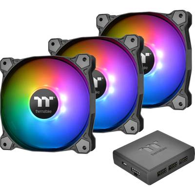 Thermaltake Pure Plus RGB 12 TT Premium Edition 3 Pack PC-ventilator Zwart, RGB (b x h x d) 120 x 120 x 25 mm Incl. LED-