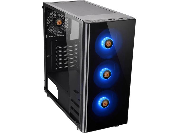 Midi-tower PC-behuizing Thermaltake V200 Tempered Glass RGB Zwart 1 voorgeÃ¯nstalleerde ventilator, 