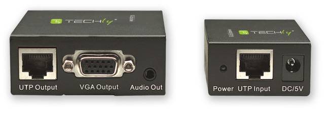 TECHly IDATA-EX-DL344 Extender (verlenging) VGA, Audio, stereo (3.5 mm jackplug) Via netwerkkabel RJ45 300 m