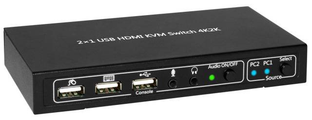 TECHly IDATA-KVM-HDMI2U KVM-switch 2 poorten HDMI USB 3840 x 2160 Pixel-0