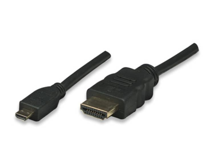 Techly 1.0m HDMI 1.4a-Micro HDMI D 1m HDMI Micro-HDMI Zwart HDMI kabel