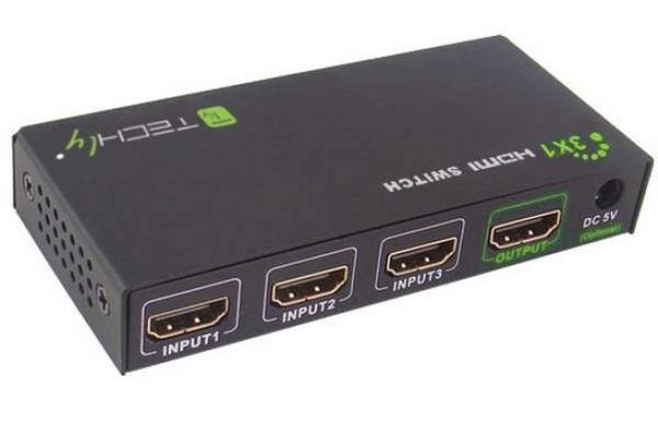 TECHly IDATA-HDMI-4K31 HDMI-switch 3 poorten  1920 x 1080 Pixel
