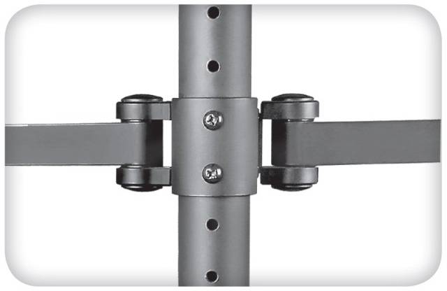 Techly-montageset (klembevestiging voor tafelbuis zwenkarm) voor 3 LCD-schermen - Zwart - Schermgrootte-11