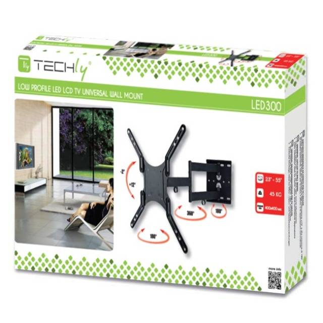TECHly ICA-PLB-136M TV-beugel 58,4 cm (23") - 139,7 cm (55") Kantelbaar, Zwenkbaar Voor hoekmontage-1