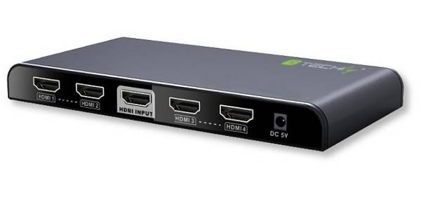 TECHly IDATA-HDMI2-4K4 4 poorten HDMI-splitter 3D-weergave mogelijk 3840 x 2160 Pixel Zwart
