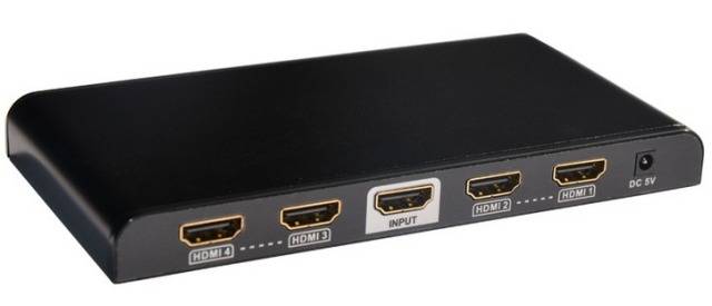 TECHly IDATA-HDMI-4K4 4 poorten HDMI-splitter 1920 x 1080 Pixel Zwart-0