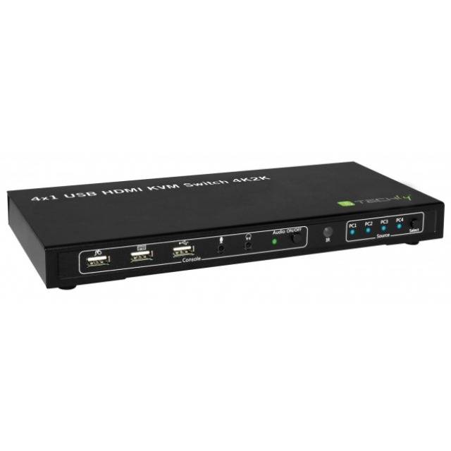 TECHly IDATA-KVM-HDMI4U KVM-switch 4 poorten HDMI USB 3840 x 2160 Pixel-0