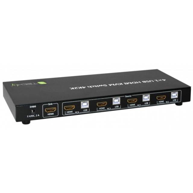 TECHly IDATA-KVM-HDMI4U KVM-switch 4 poorten HDMI USB 3840 x 2160 Pixel-1