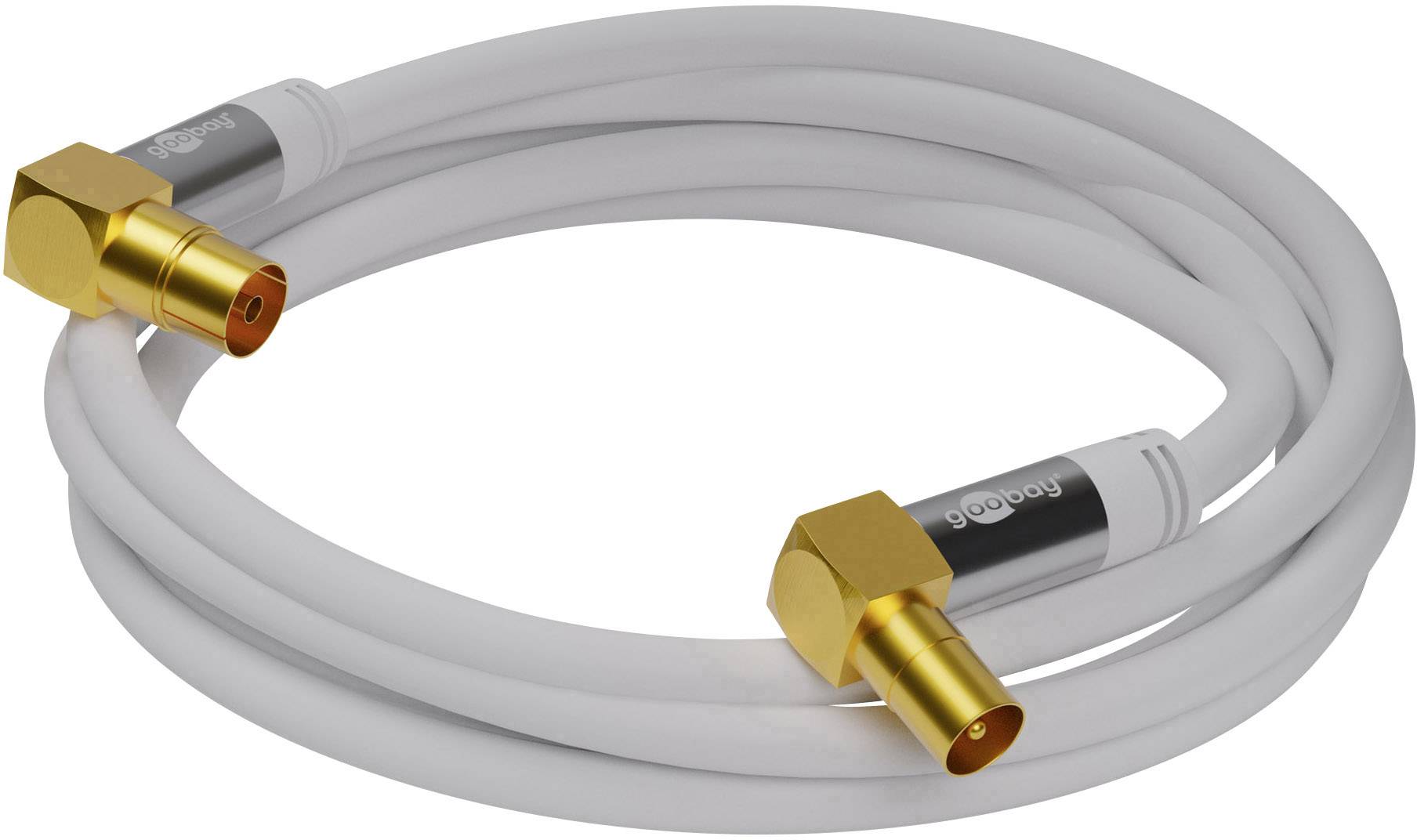 Goobay TV Antennenkabel (135 dB typ), 4x geschirmt vergoldet, Koax-Buchse 90° > Koax-Stecker 90° 10 m-1
