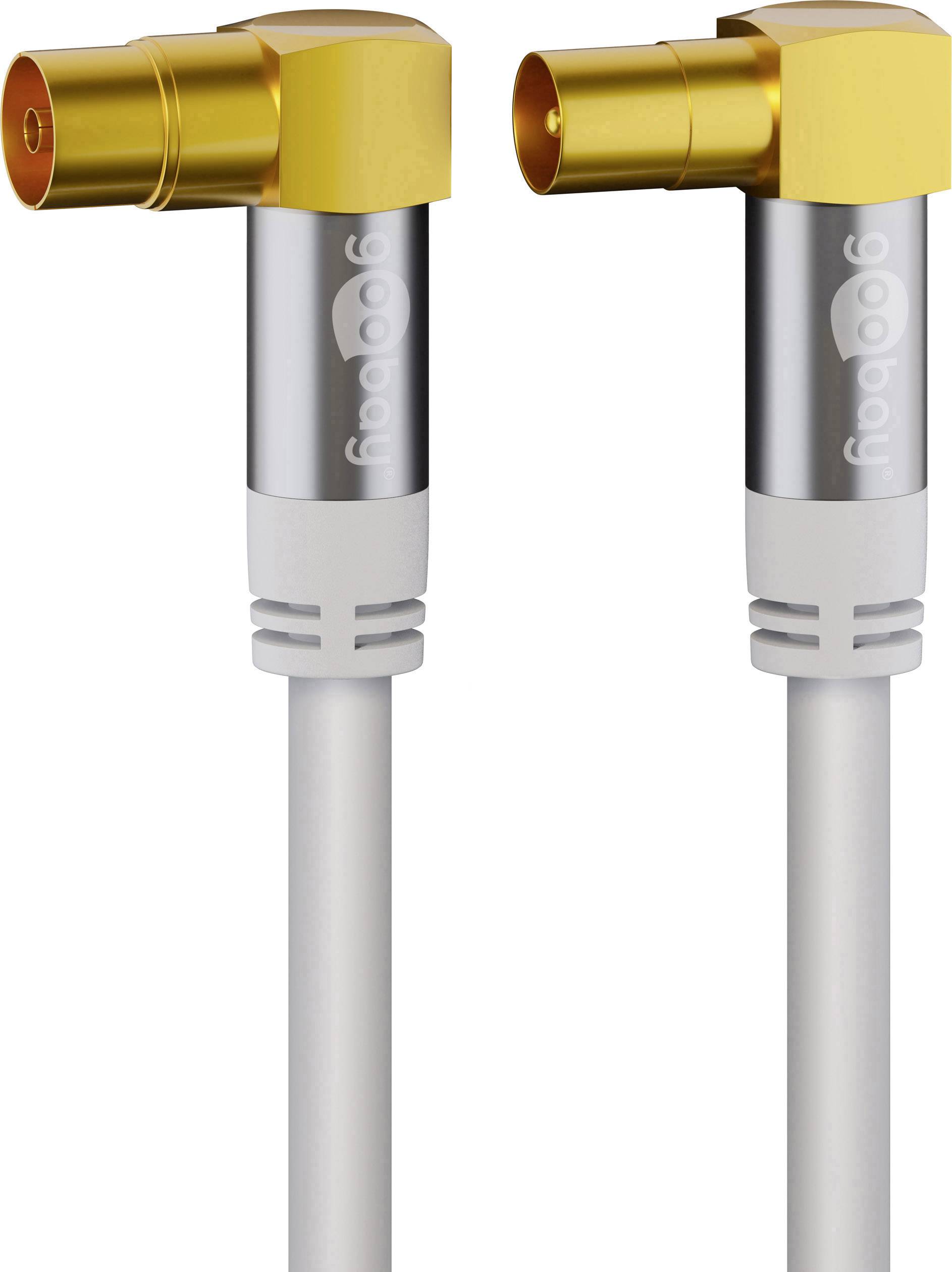 Goobay TV Antennenkabel (135 dB typ), 4x geschirmt vergoldet, Koax-Buchse 90° > Koax-Stecker 90° 10 m-0