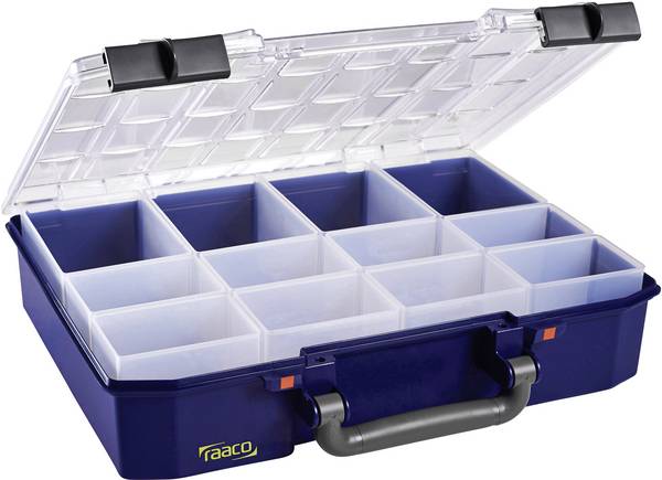 raaco CarryLite 80 4x8-12 Assortimentskoffer (l x b x h) 278 x 337 x 80 mm Aantal vakken: 12 Incl. handgreep Box Inhoud 1 stuk(s)
