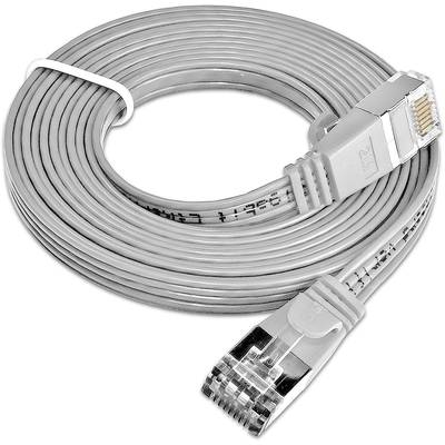 Slim Wirewin PKW-STP-SLIM-KAT6 0.25 RJ45 Netwerkkabel, patchkabel CAT 6 U/FTP 0.25 m Grijs Plat 1 stuk(s)