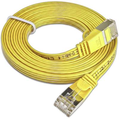 Slim Wirewin PKW-STP-SLIM-KAT6 0.25 GE RJ45 Netwerkkabel, patchkabel CAT 6 U/FTP 0.25 m Geel Plat 1 stuk(s)
