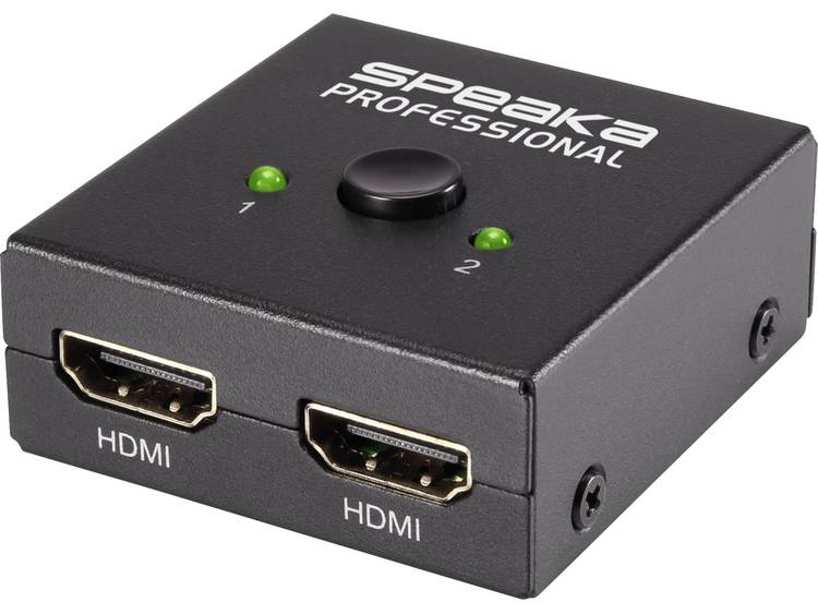 SpeaKa Professional 2 poorten HDMI-switch Bidirectioneel bruikbaar 3840 x 2160 pix