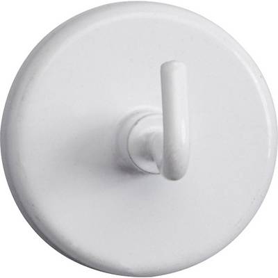 Een witte wandhaak gezien van opzij.