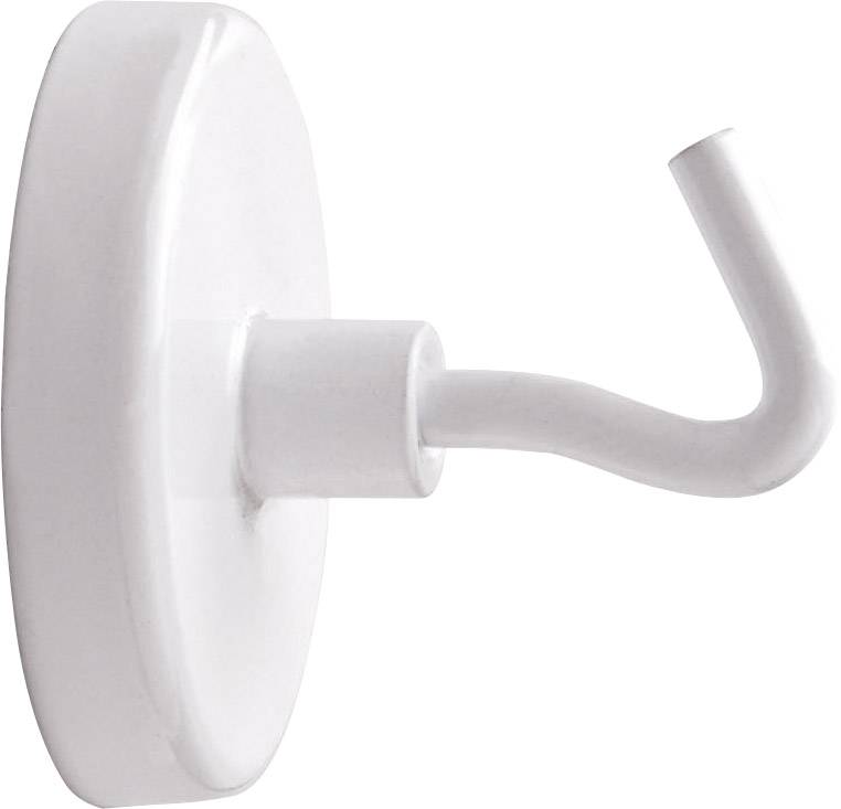 Witte wandhaakjes met een gebogen haak, geschikt voor het ophangen van voorwerpen.