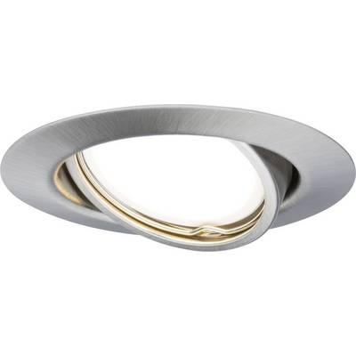 Inbouw-LED-armatuur in geborsteld staal met draaibare ring. Ideaal voor flexibele verlichting in moderne ruimtes.