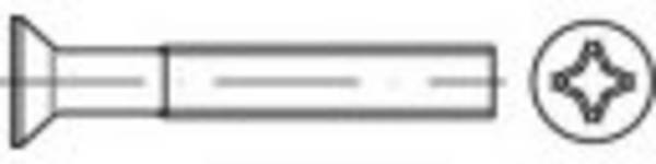 TOOLCRAFT  TO-5431704 Verzonken schroeven M3 4 mm Kruiskop Phillips    Staal Galvanisch verzinkt 200 stuk(s)