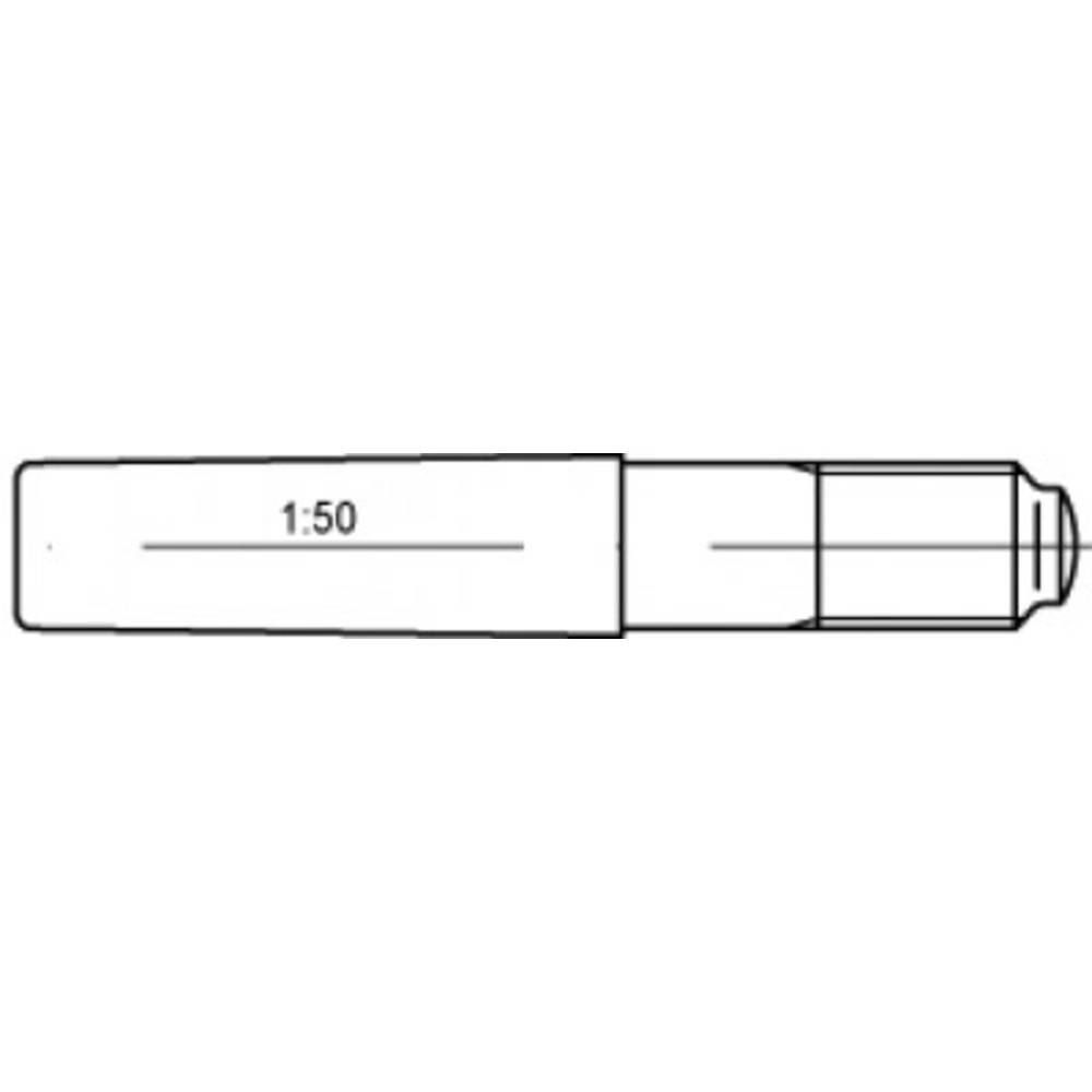 TOOLCRAFT TO-5437050 Conische pen 8 mm Staal 10 stuk(s)