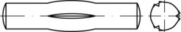 TOOLCRAFT  TO-5438049 Geleidepen met middenkerf  4 mm Staal  100 stuk(s)