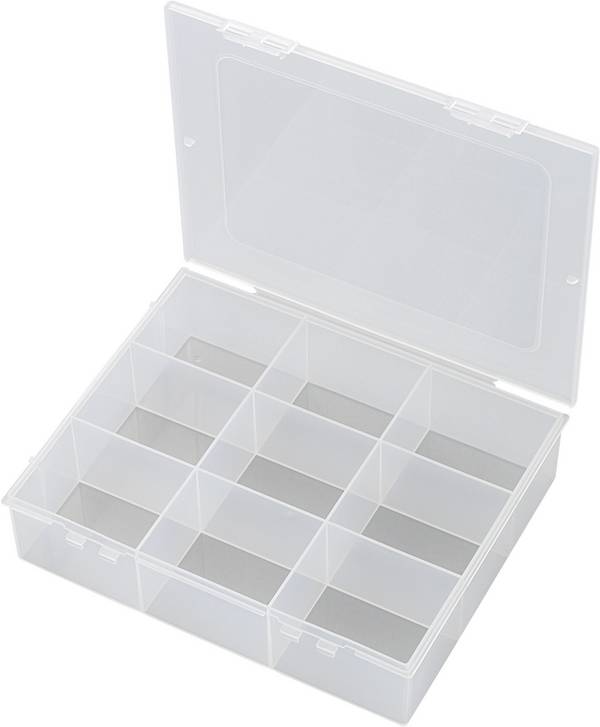 TRU COMPONENTS E-112-1 Assortimentsdoos (l x b x h) 190 x 145 x 42 mm Aantal vakken: 9 Vaste onderverdeling Inhoud 1 stuk(s)