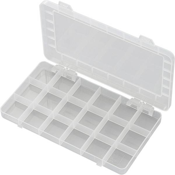 TRU COMPONENTS PP18-01 Assortimentsdoos (l x b x h) 195 x 100 x 13 mm Aantal vakken: 18 Vaste onderverdeling Inhoud 1 stuk(s)