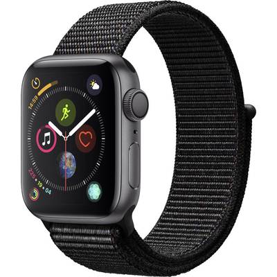 Apple Watch Series 4 GPS 40 mm Aluminium kast Space grijs Sportband Zwart  