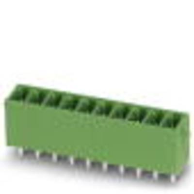 Groene 10-polige connector met pinnen, voor elektrische verbinding van componenten of apparaten.