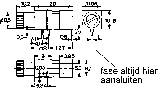 Technische tekening van een mechanisch onderdeel met afmetingen en aanduidingen in millimeters. Bevat twee aanzichten en een pijlaanduiding.