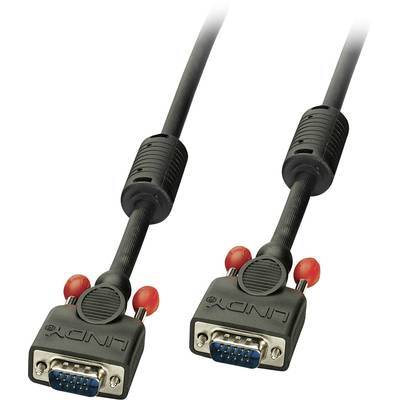 LINDY 36372 VGA-kabel VGA Aansluitkabel VGA-stekker 15-polig, VGA-stekker 15-polig 1.00 m Zwart 