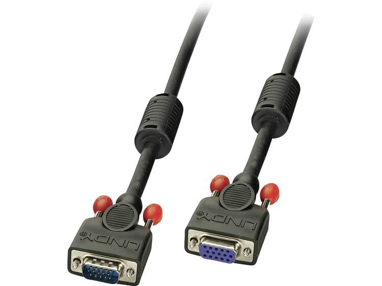 Lindy VGA Kabel M-F, zwart 2m HD15 M-F, DDC-geschikt (36393)