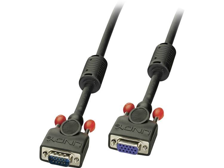 Lindy VGA Kabel M-F, zwart 1m HD15 M-F, DDC-geschikt (36392)