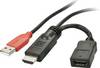 LINDY 41080 HDMI-kabel HDMI Stroomkabel HDMI-A-stekker, USB-A stekker, HDMI-A-bus 0.15 m Zwart Met USB