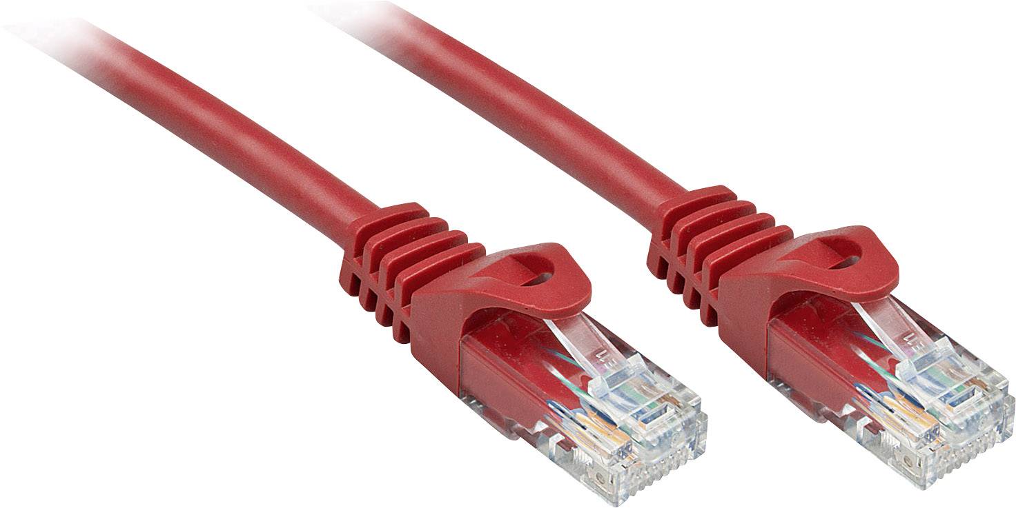 LINDY 48184 RJ45 Netwerkkabel, patchkabel CAT 6 U/UTP 3.00 m Rood Snagless 1 stuk(s)