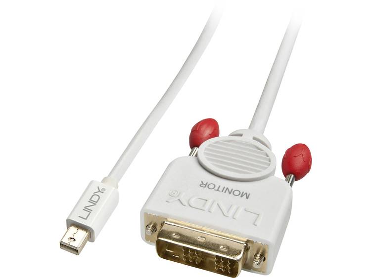 Lindy 41957 2m Mini DisplayPort DVI-D Wit video kabel adapter