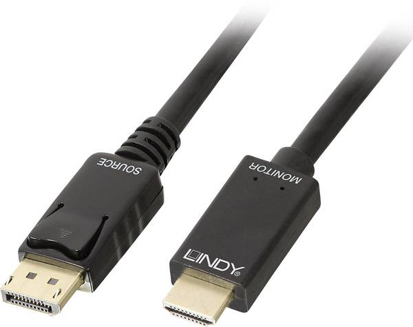 LINDY 36922 DisplayPort-kabel DisplayPort / HDMI Adapterkabel DisplayPort-stekker, HDMI-A-stekker 2.00 m Zwart